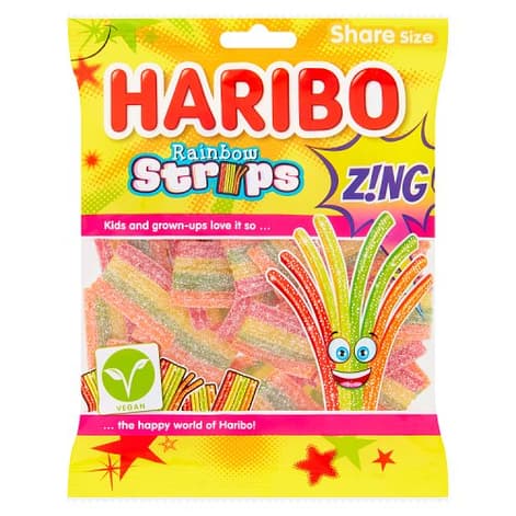 Haribo Rainbow Strips Z!Ng Share Bag 130g