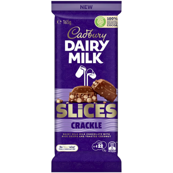 Cadbury Dairy Milk SLICES Crackle 165g (AUS)