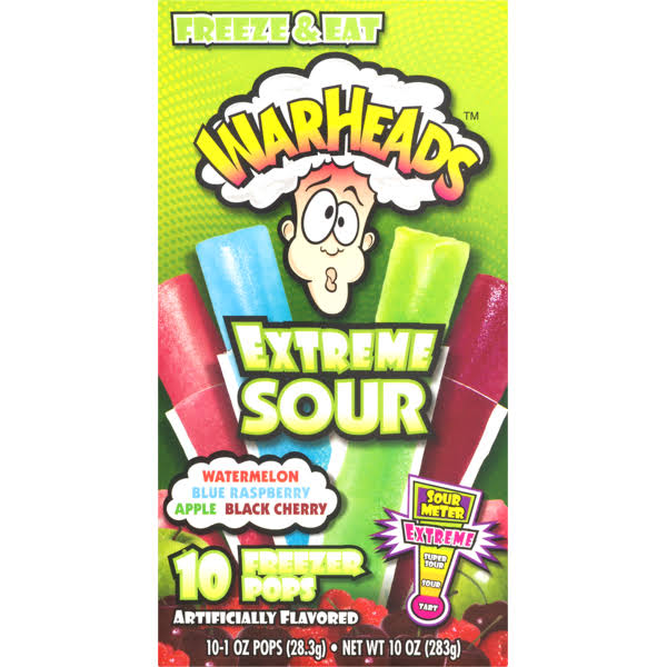 Warheads Extreme Sour Freezer Pops 10x28g (USA)